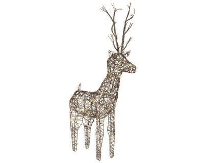 LED Deer  Wicker Deer Steady  Brown/Warm White H104cm-72L