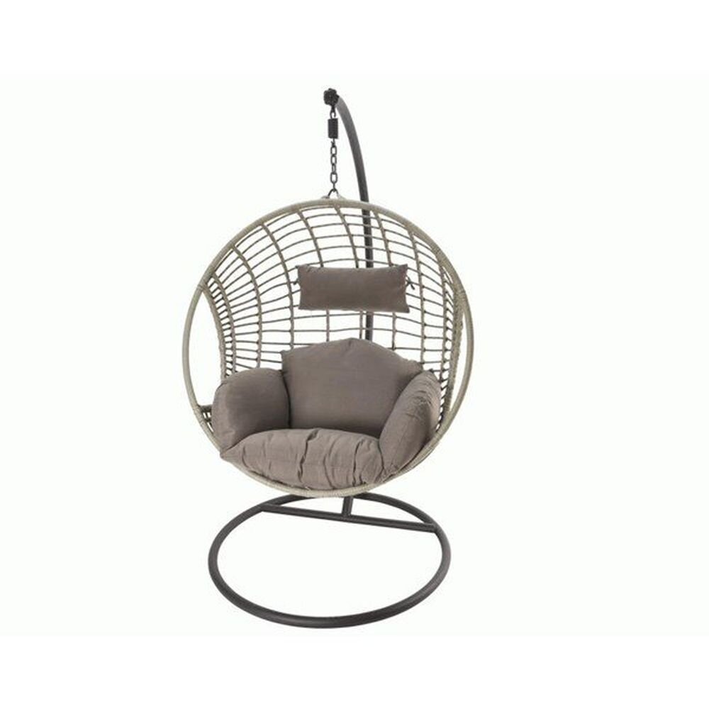 kaemingk london hanging round egg chair grey