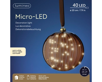 Micro LED Ball Steady BO Indoor Brown/Warm White Dia20cm-40L - image 1