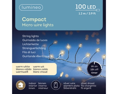 Micro LED Compact Lights Steady BO Indoor Silver/Warm White 120cm-100L - image 3