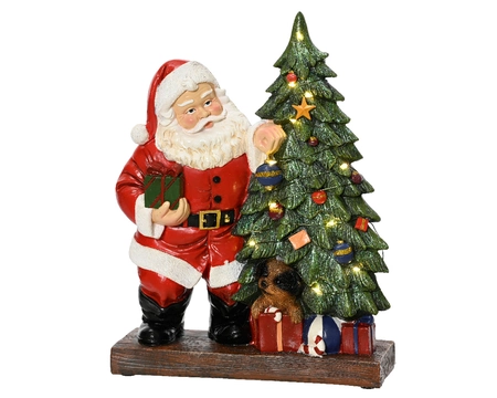 Micro LED Santa Polyresin Steady BO Indoor  Colours/Warm White H30cm-12L - image 1