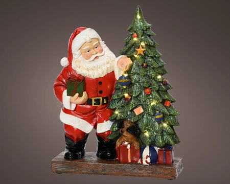 Micro LED Santa Polyresin Steady BO Indoor  Colours/Warm White H30cm-12L - image 2