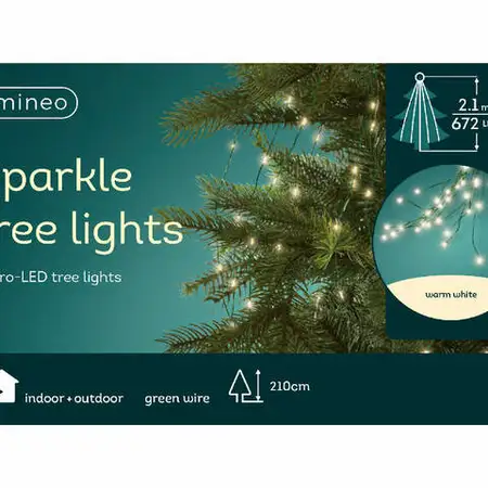 Micro Led Tree Bunch Steady Outdoor 648L Silver/Warm White