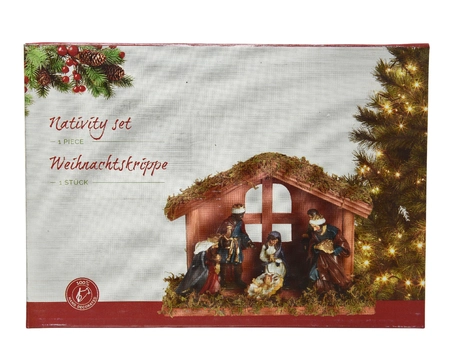 Nativity House Maria- Joseph- Jesus- 3 King 6 Poly Figures - image 1