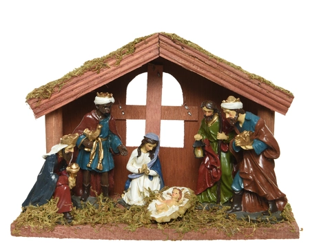 Nativity House Maria- Joseph- Jesus- 3 King 6 Poly Figures - image 2