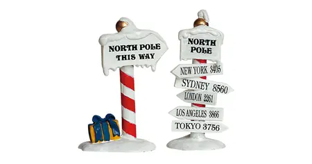 North Pole Signs, Set Of 2