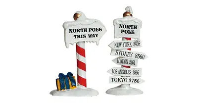 North Pole Signs, Set Of 2