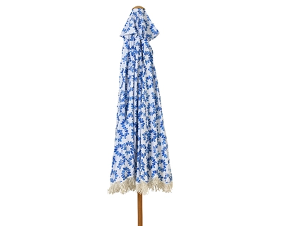 Parasol Blue Patternpolyester Outdoor dia220.00cm white/blue - image 2