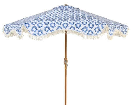 Parasol Blue Patternpolyester Outdoor dia220.00cm white/blue - image 1