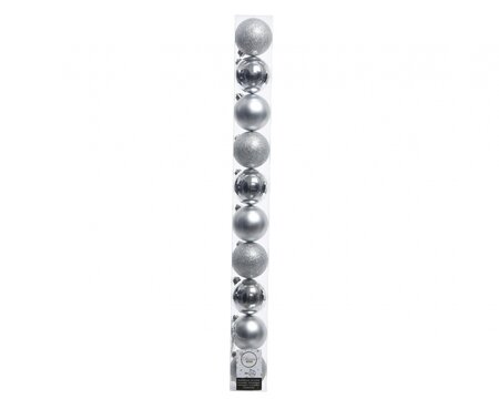 Plain Baubles Sh-M-Gl Silver Dia6Cm