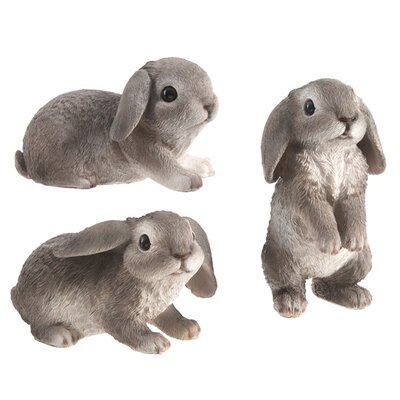Rabbit Polyresin H14.50cm Grey