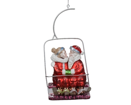 Santa Glass Multi H22cm