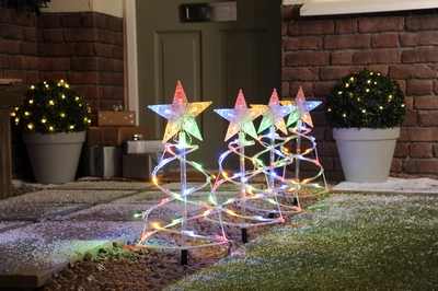 set of 4 spiral pathfinder trees - multicolour