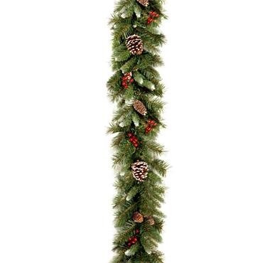 Snowy Bristle 9ft Garland