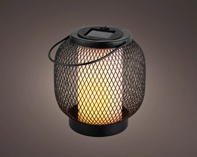 Solar Lantern Metal Fire Flame Effect  H15.00cm-1L black - image 1