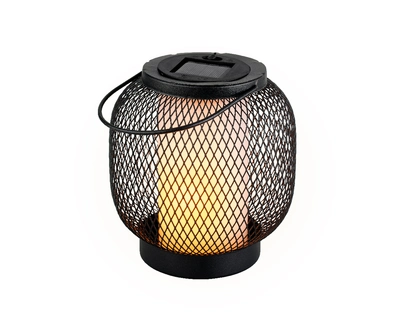 Solar Lantern Metal Fire Flame Effect  H15.00cm-1L black - image 2