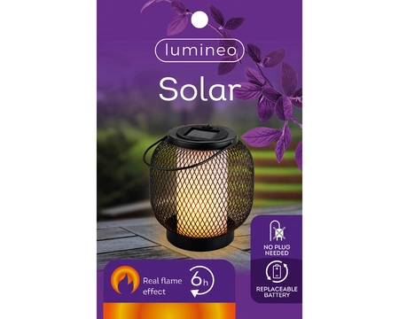 Solar Lantern Metal Fire Flame Effect  H15.00cm-1L black - image 3