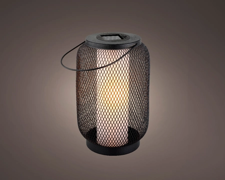 Solar Lantern Metal Fire Flame Effect H24.00cm-1L black - image 1