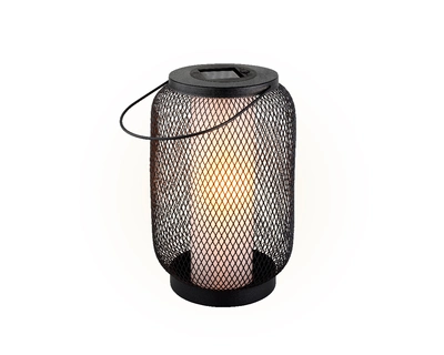 Solar Lantern Metal Fire Flame Effect H24.00cm-1L black - image 2