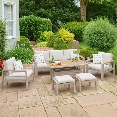 Sorrento Lounge Dining Set with Adjustable Table