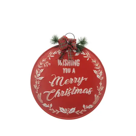 STC 36Cm Red Circle Merry Christmas Sign