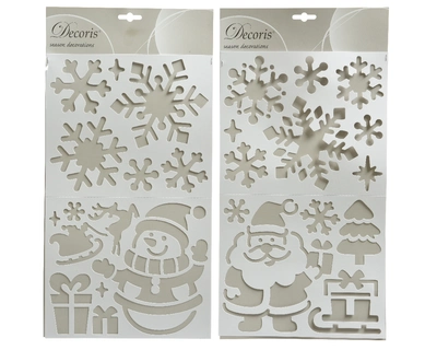 Stencils Plastic Snowman- Santa 2Ass Assorted