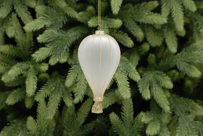 WM 13cm frosted / gold glass hot air balloon