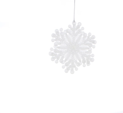 WM 13cm white glitter snowflake - image 1