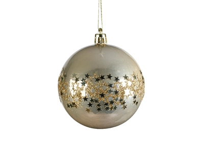 WM Bauble On Wire Shatterproof Star Pearl L.8cmD.8cm L.8cmD.8cm