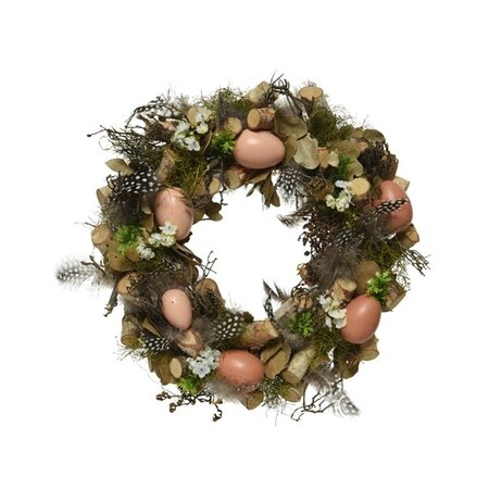 Wreath Foam Eggs- Feathers- Flowers H7.50cm